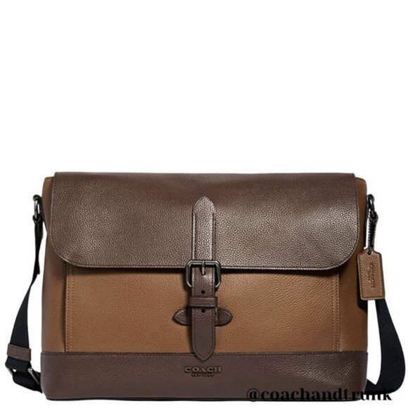 COACH Leather Hudson Tobacco and Mahogany Messenger / Laptop Bag NWT - Picture 6 of 11